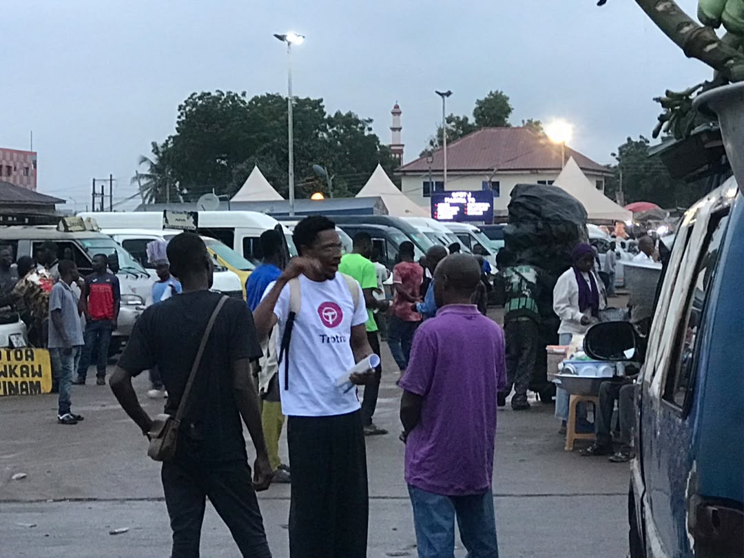 Team answering driver questions at Kaneshie