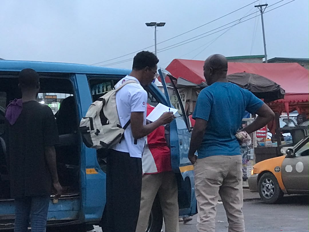A driver being onboarded at Kaneshie